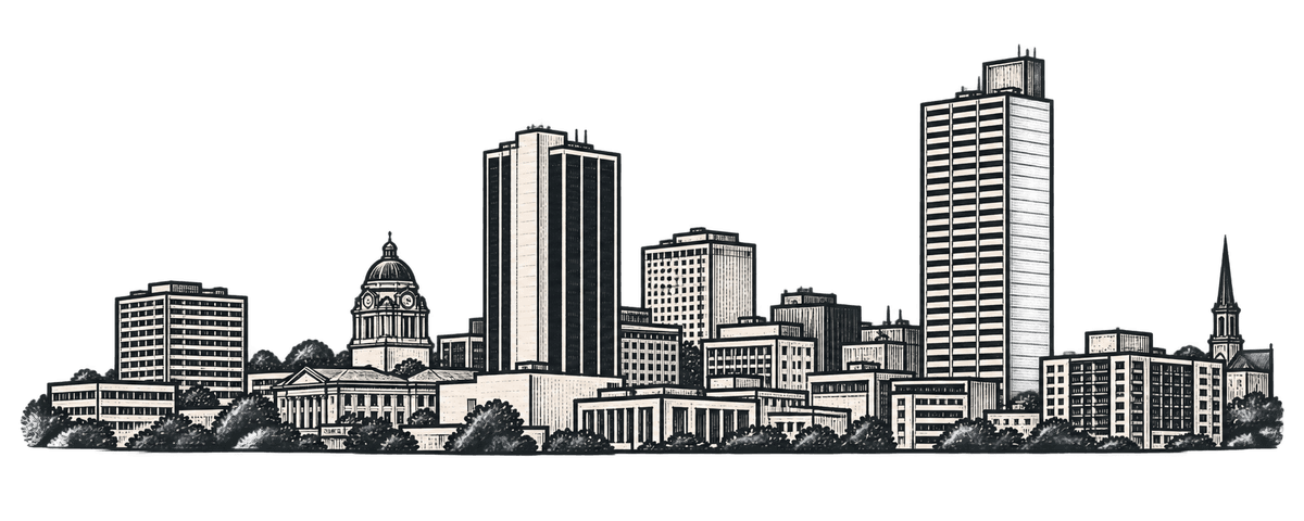 A sketch of the Fort Wayne skyline